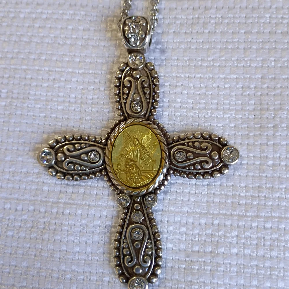 Brighton Silver and Gold Cross Necklace - Picture 3 of 4